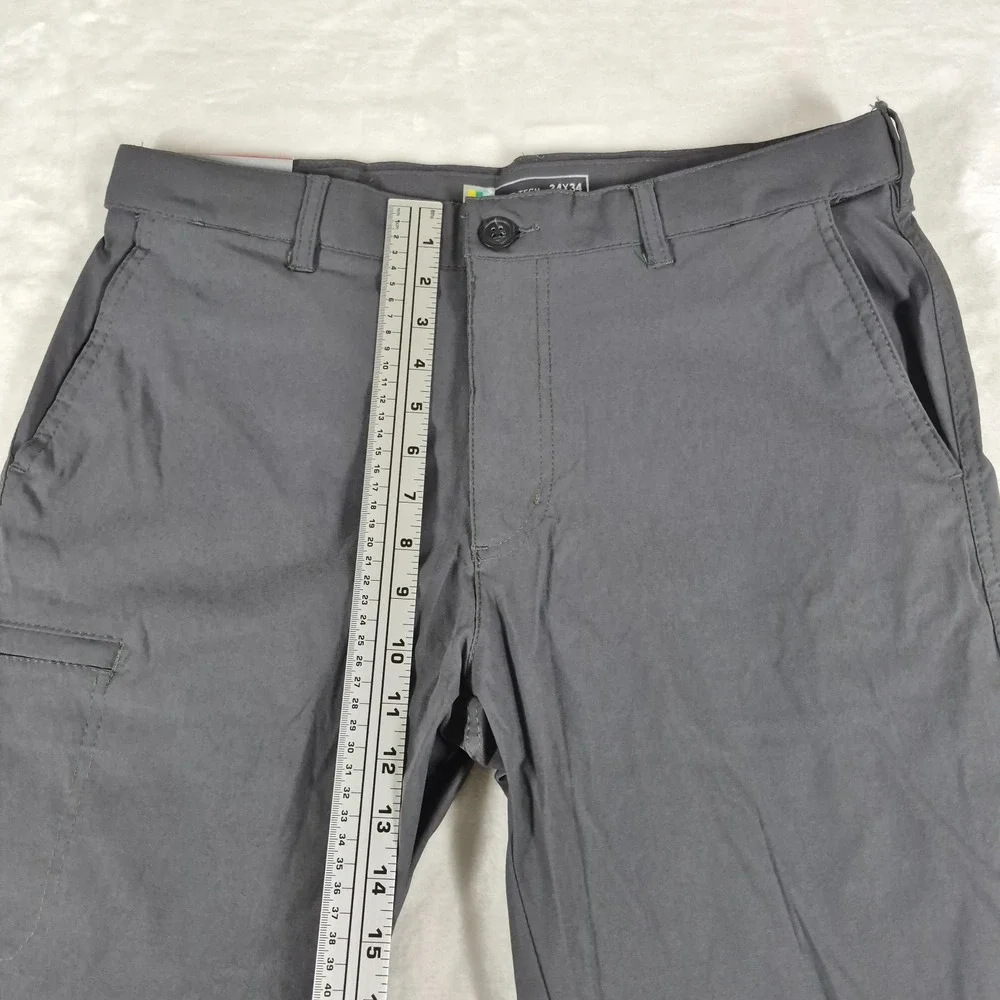 UB Tech Performance Pants Men's 34x34 Gray Comfort Waist Chino Cargo Casual NWT